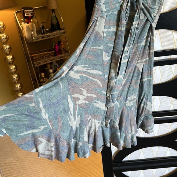 Tracy Evans Camo / Camouflage Pull On Adjustable Sash Tie Ruffle Skirt. - Picture 3 of 9